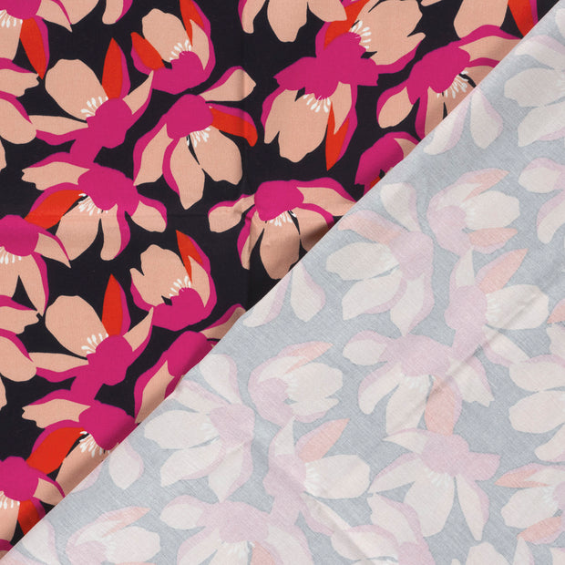 Cotton Satin fabric Flowers printed 