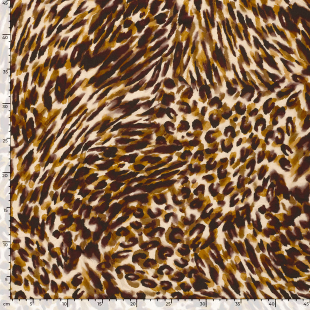 Viscose Vortex Jersey fabric Leopards Camel