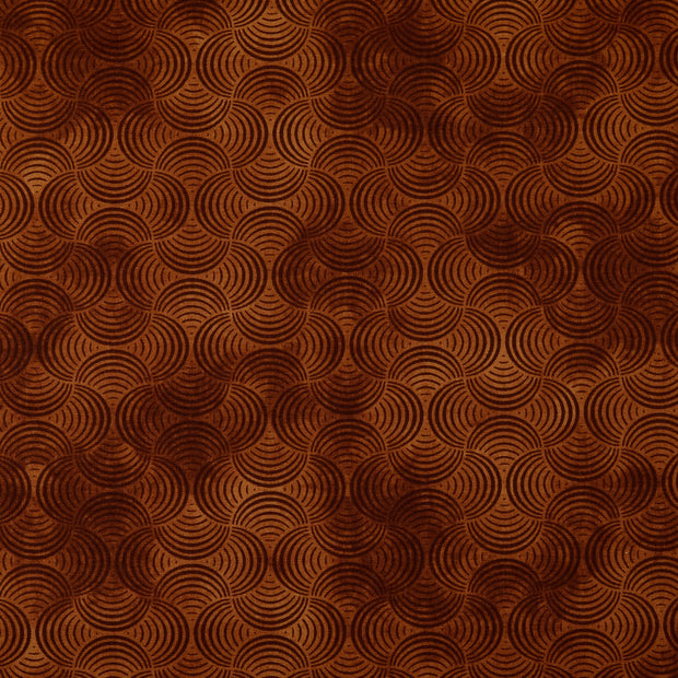 Cotton Poplin fabric Geometric pattern Brown