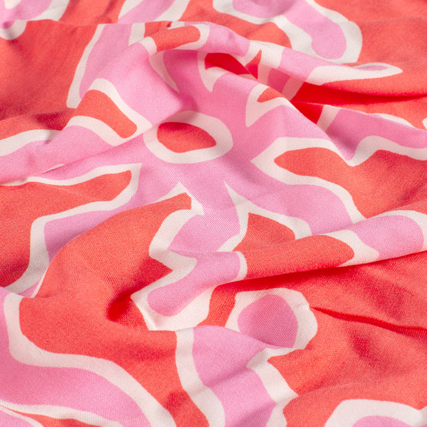 Bamboe Poplin stof Zonnen Roze