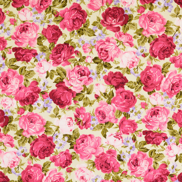  fabric Roses White