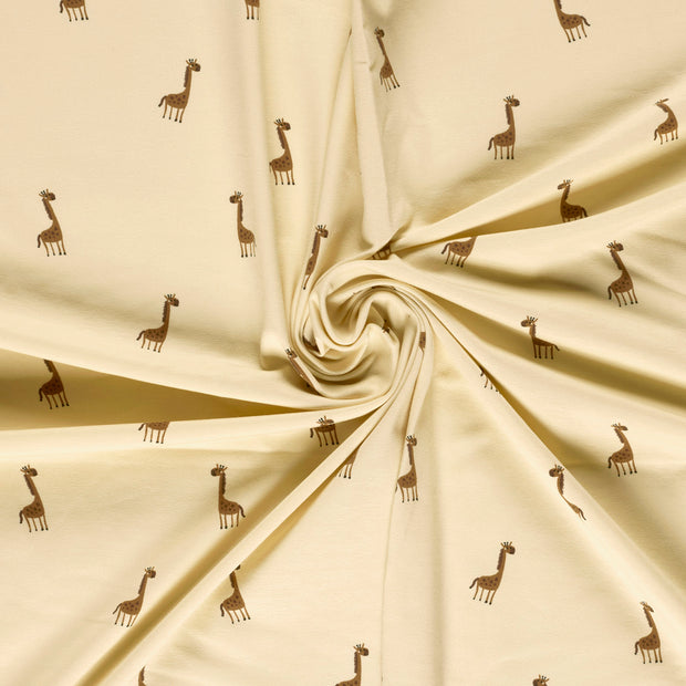 Jersey fabric Beige printed 