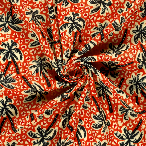 Muslin fabric Coral printed 