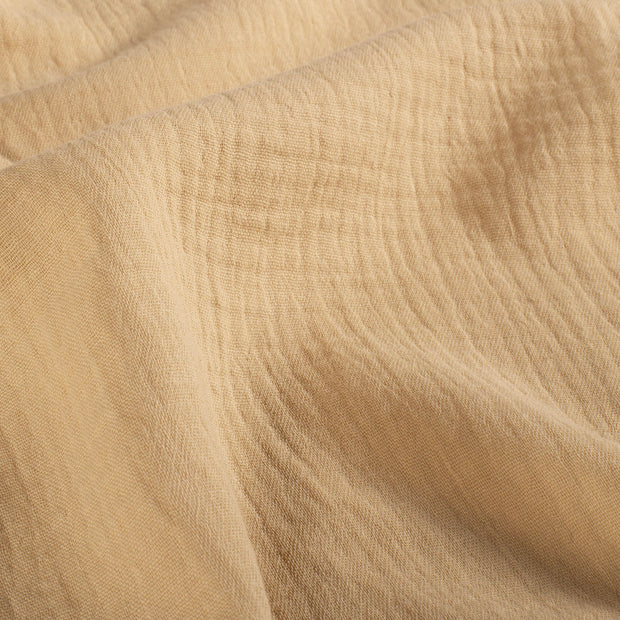 Muslin GOTS organic fabric Unicolour Camel
