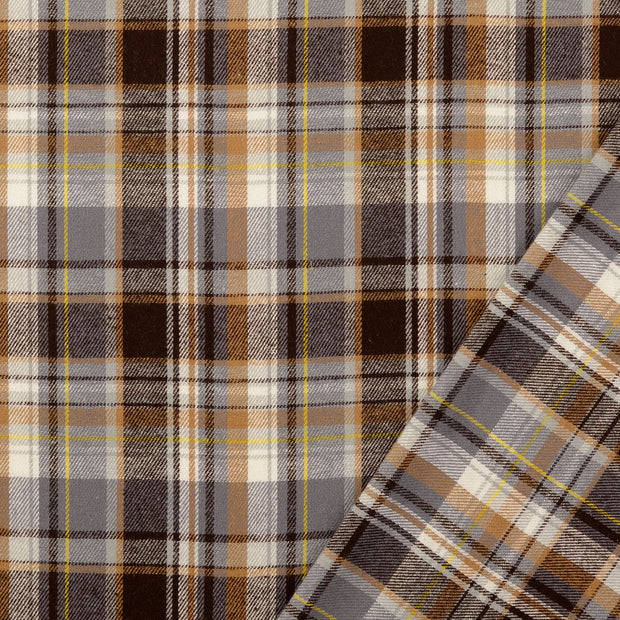 Flannel fabric Brown brushed 