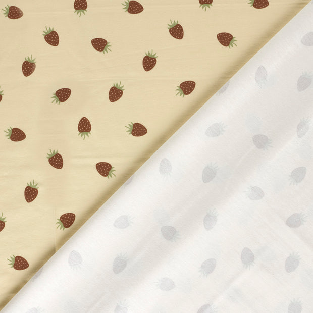 Jersey tissu fraises imprimé 