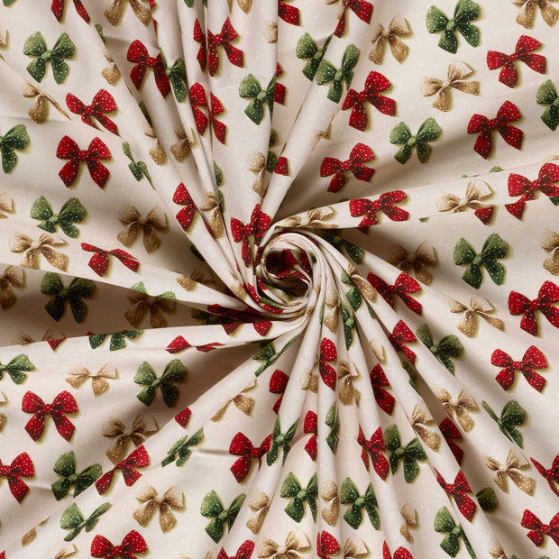 Cotton Poplin fabric Off White digital printed 