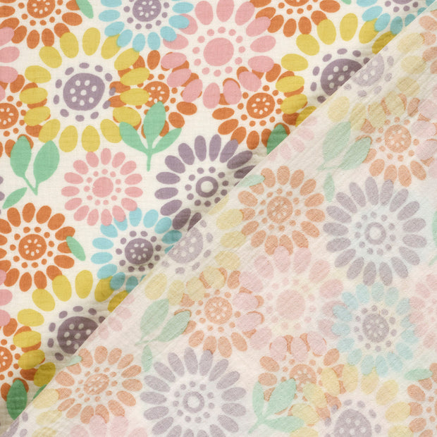 Muslin fabric Flowers printed 