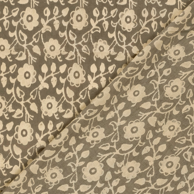 Voile fabric Flowers printed 