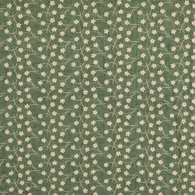 Lace fabric Flowers Forest Green