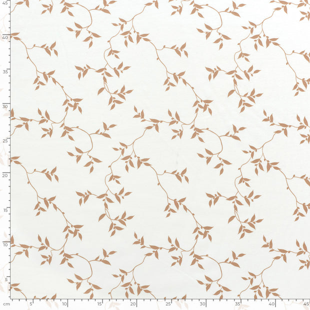 Jersey fabric Twigs Off White