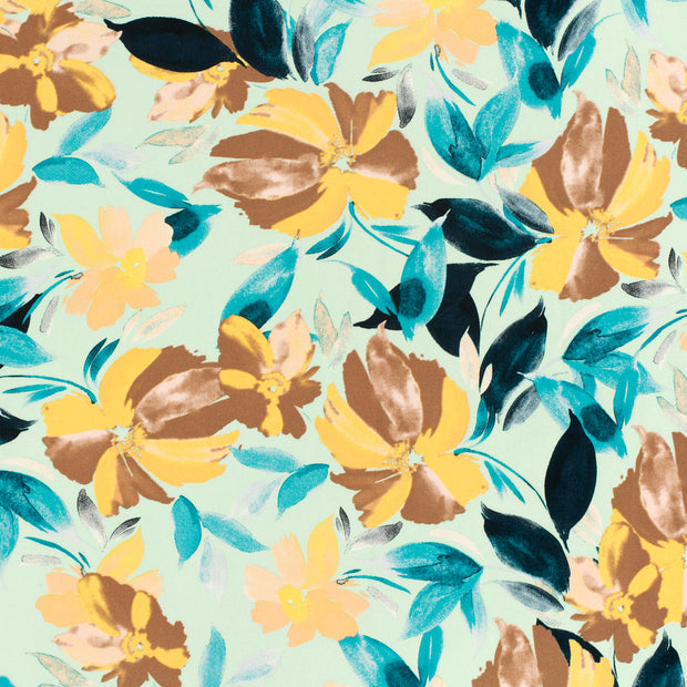 Viscose Satin fabric Dark Mint shiny 