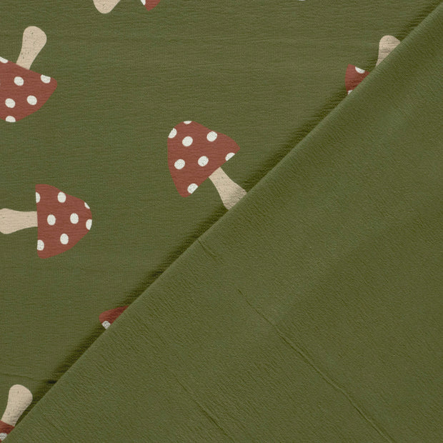Terry Crepe fabric Mushrooms 