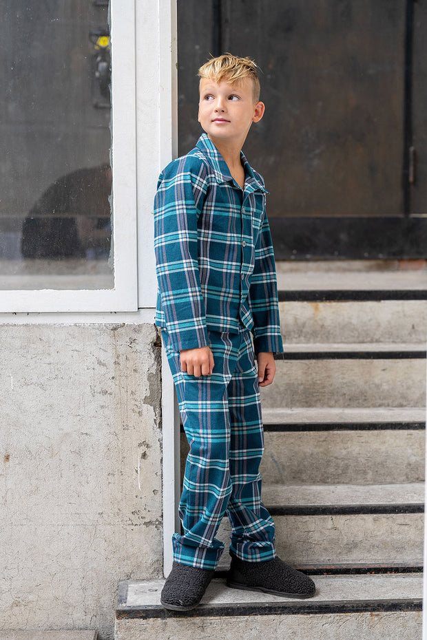 Flannel fabric Checks Green