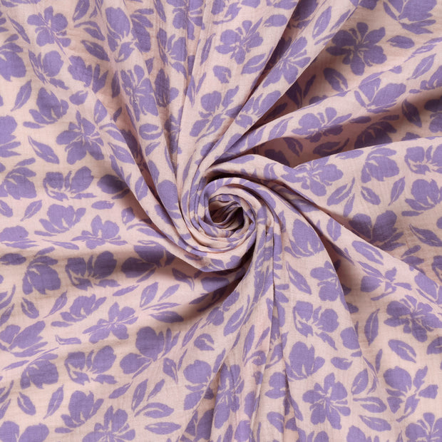 Muslin fabric Pink printed 