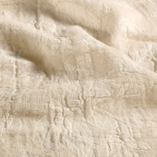 Baumwoll Webware fabrik Blumen Beige