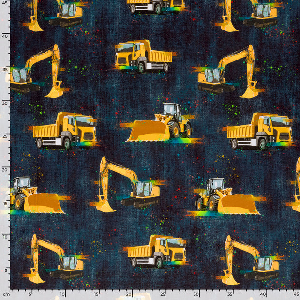 Jersey fabric Vehicles Navy