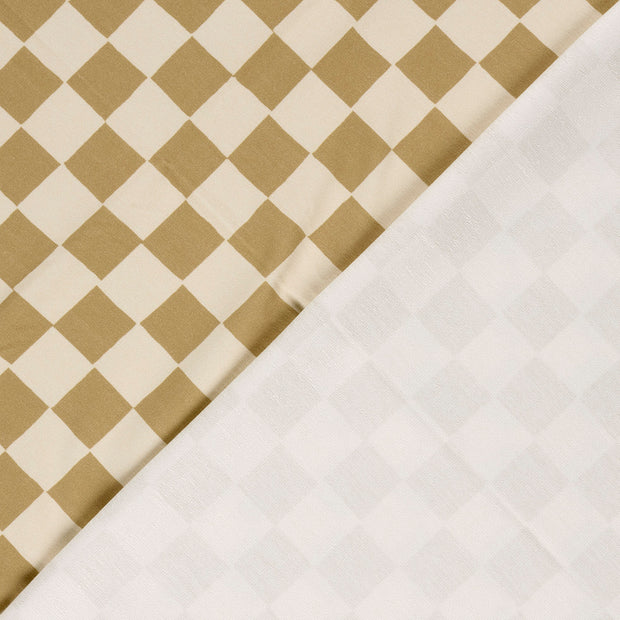 French Terry GOTS organic fabric Checks digital printed 