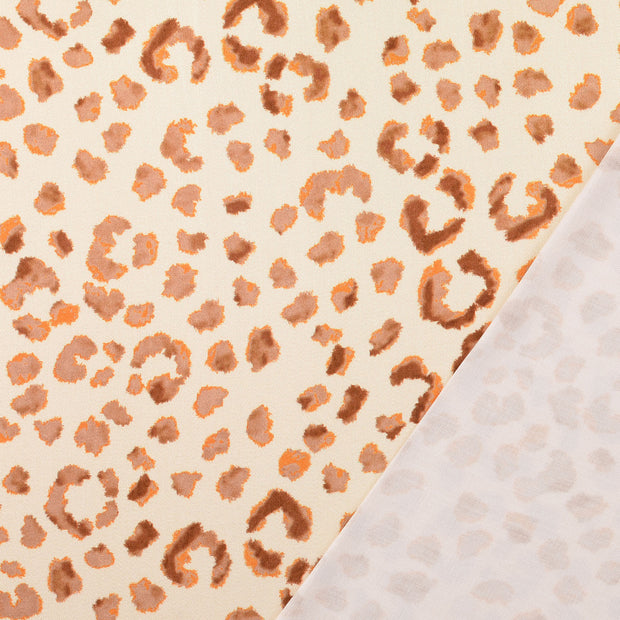 Viscose Satin fabric Beige digital printed 