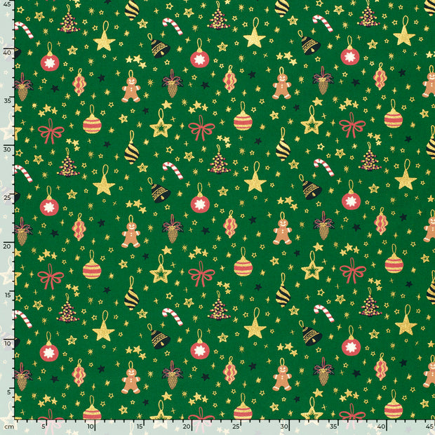 Cotton Poplin fabric Balls Green