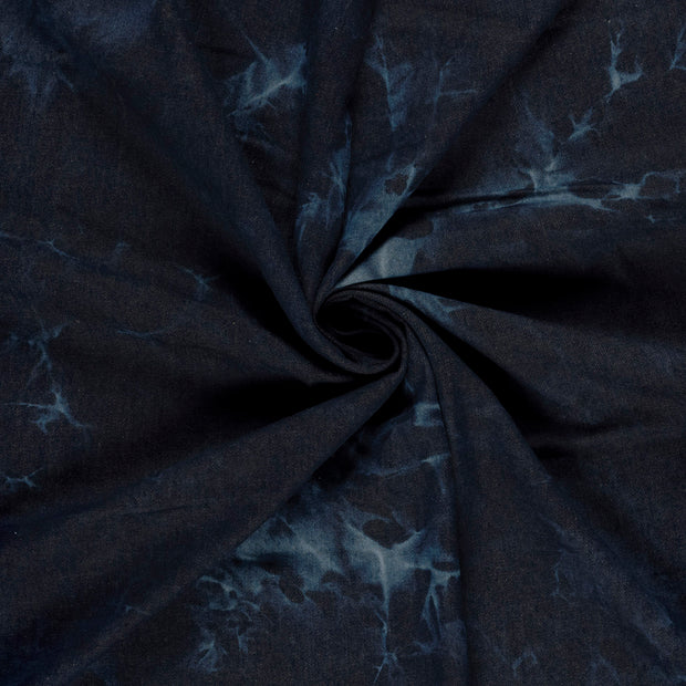 Jeans fabrik Indigoblau bedruckt 