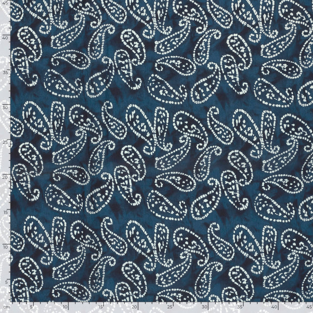 Voile fabrik Abstrakt Indigoblau