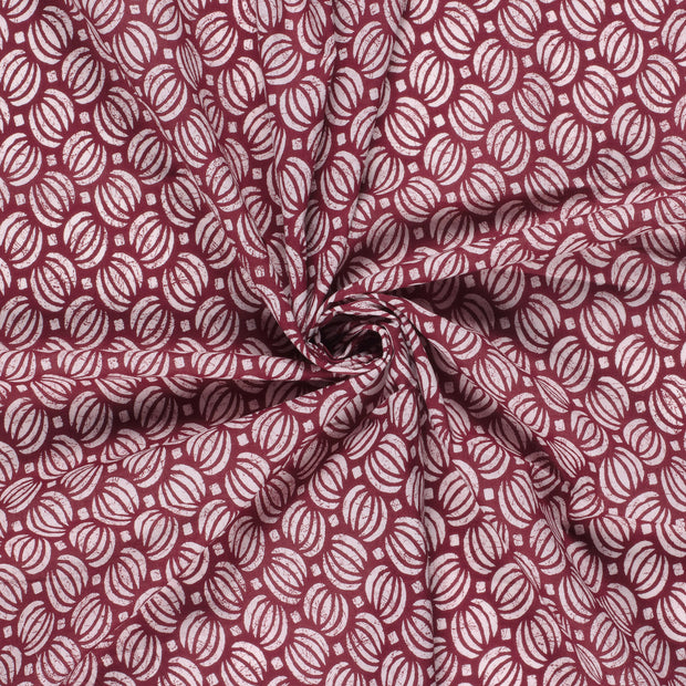 Voile fabric Red printed 