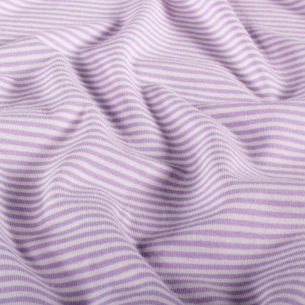 Cotton Jersey Yarn Dyed fabric Stripes Lila