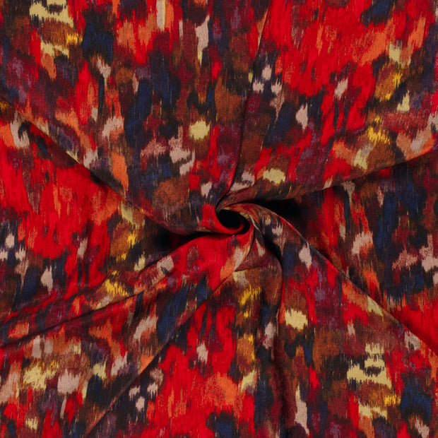 Satin Velvet fabric Bordeaux printed 