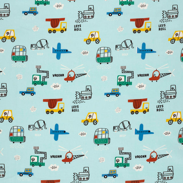 Cotton Poplin fabric Baby Blue matte 