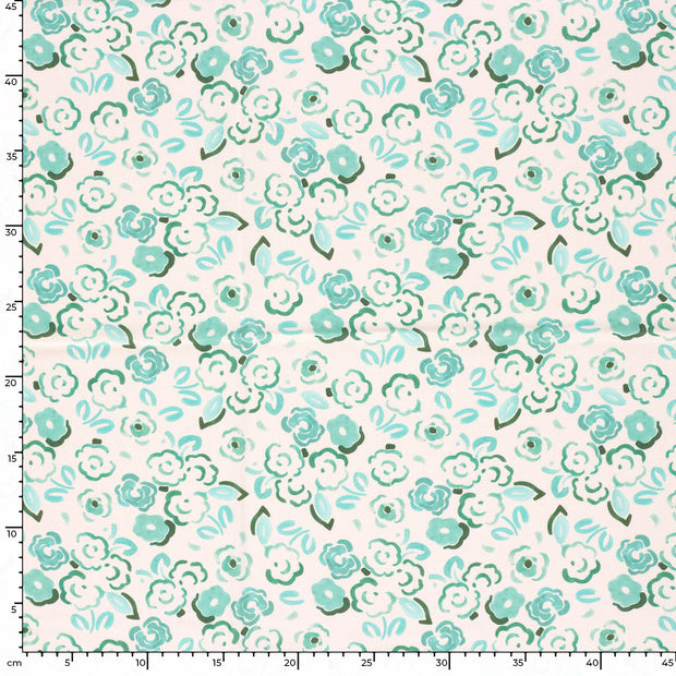  tela Flores Menta