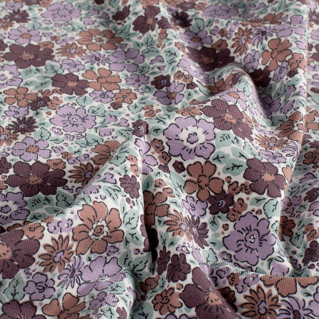 Jersey fabric Flowers Off White