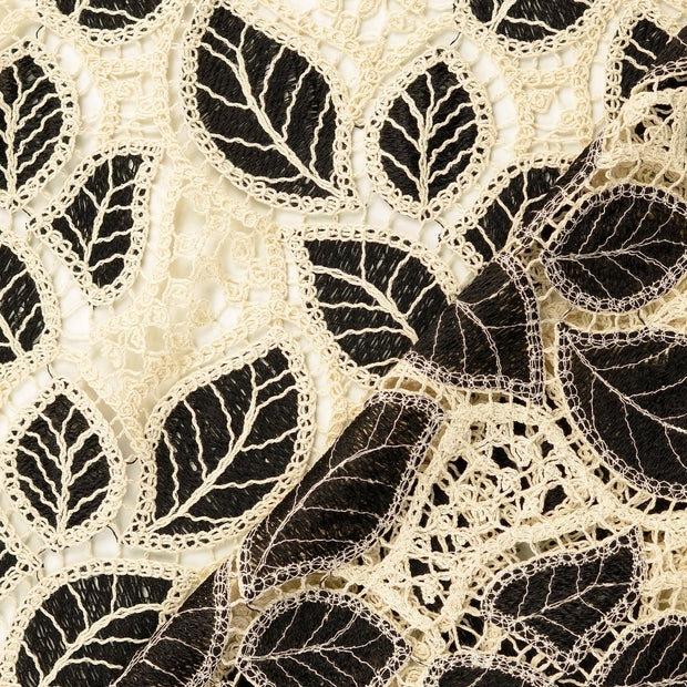 Lace fabric Off White yarn dyed 