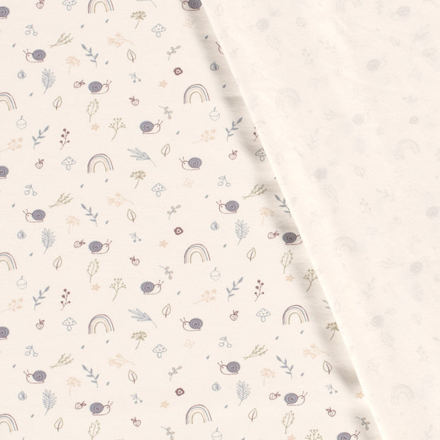 Jersey fabric Snails printed 