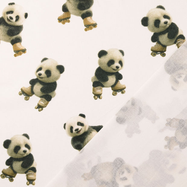 Cretonne fabric White digital printed 