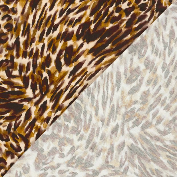 Viscose Vortex Jersey fabric Leopards printed 
