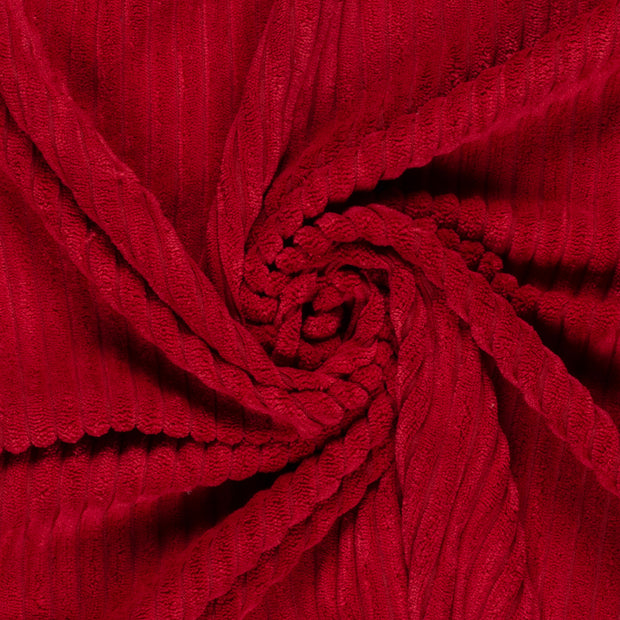 Corduroy 4.5w fabric Unicolour Dark Red