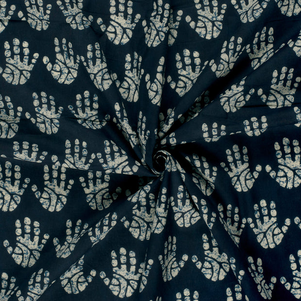 Voile fabric Indigo printed 