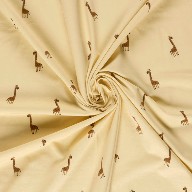 Jersey fabric Beige printed 