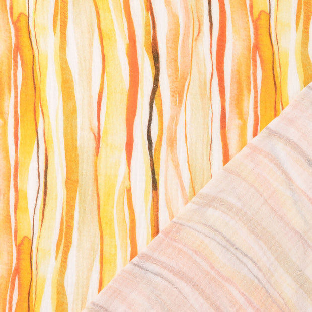 Muslin fabric Orange digital printed 