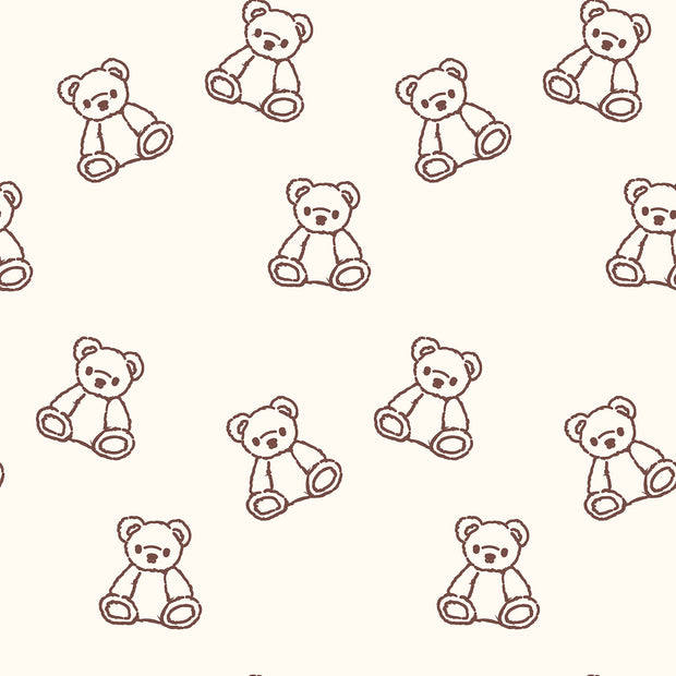 Terry Crepe fabric Bears Off White