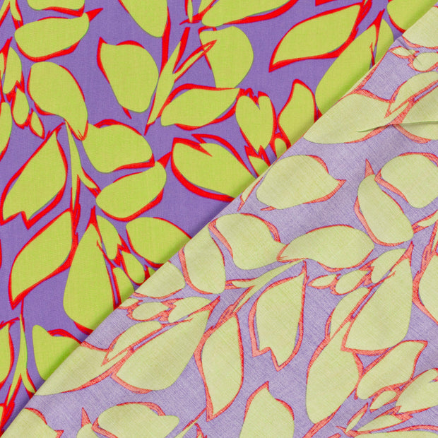 Bamboo Poplin fabric Leaves printed 