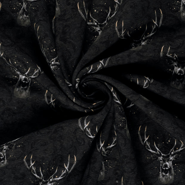 Jogging fabric Black digital printed 