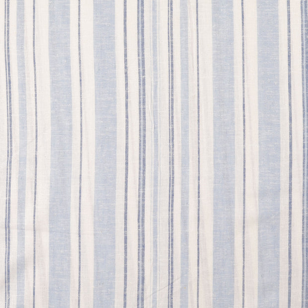 Linen fabric Stripes Light Blue