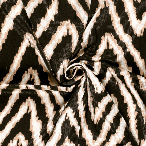 Satin Jacquard fabric Panther Black