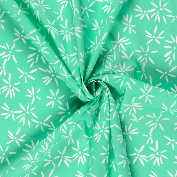 Cotton Satin fabric Petrol printed 