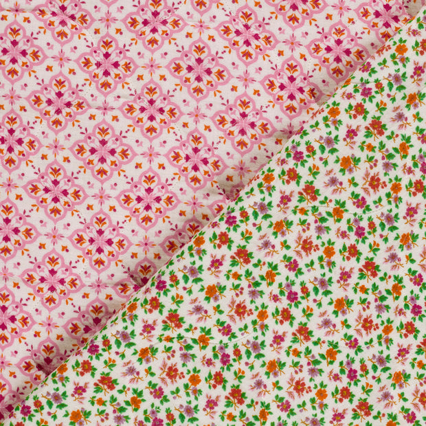 Muslin bounded fabric Abstract printed 