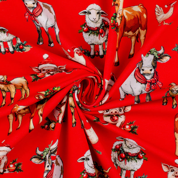 French Terry fabric Red 