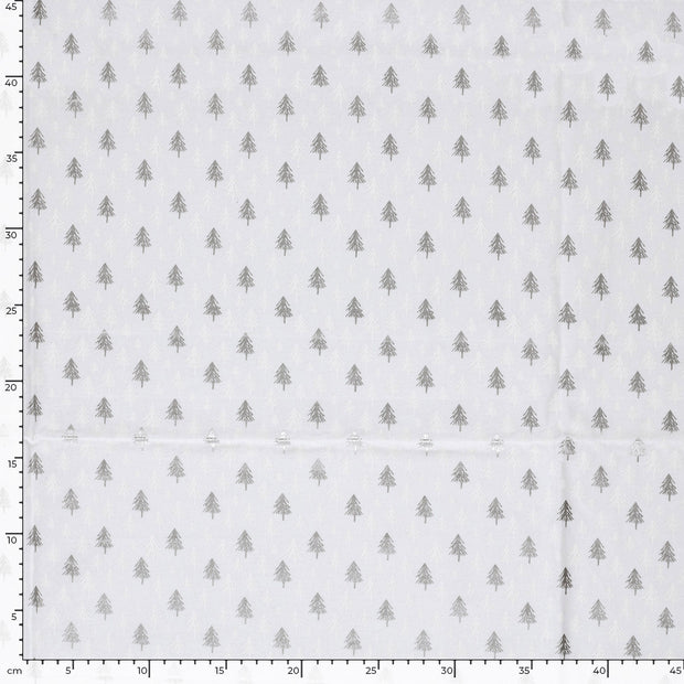Cotton Poplin fabric Christmas White