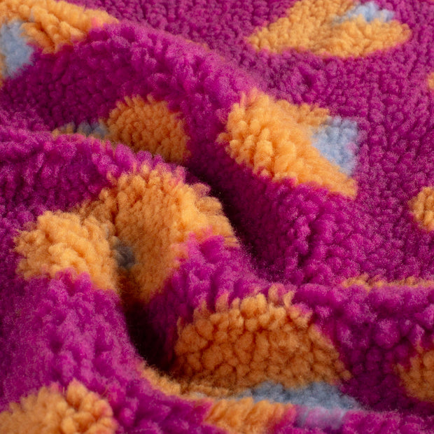 Sherpa Fleece fabric Leopards Fuchsia